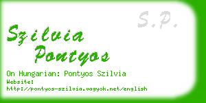 szilvia pontyos business card